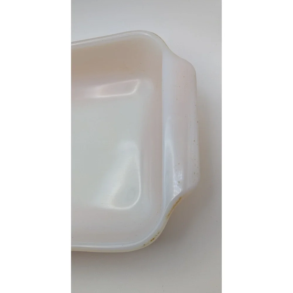 Vtg 1.5qt 432 Fire-King‎ Peach Luster Milk Glass Rectangular Baking Dish Anchor